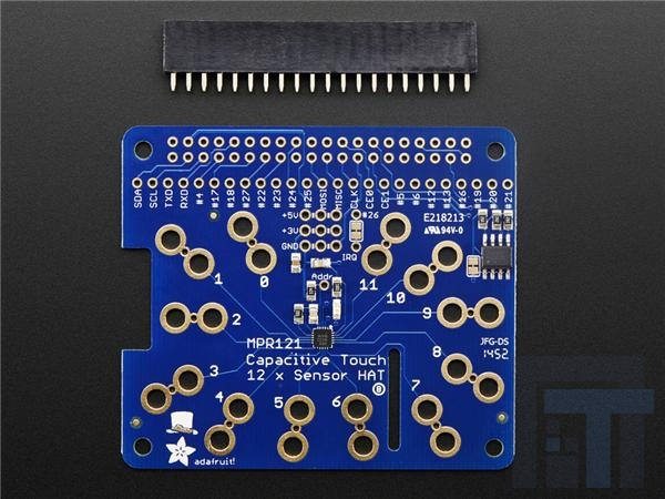 2340 Средства разработки тактильных датчиков Adafruit Capacitive Touch HAT for Raspberry Pi - Mini Kit - MPR121