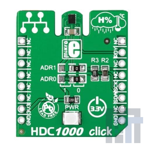 MIKROE-1797 Инструменты разработки температурного датчика HDC1000 click