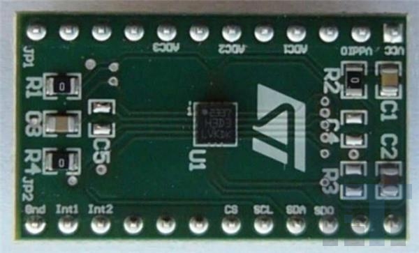 STEVAL-MKI153V1 Инструменты разработки датчика ускорения H3LIS331DL 3-axis digital accelerometer adapter board for standard DIL 24 socket, compatible with STEVAL-MKI109V2