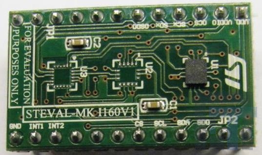 STEVAL-MKI160V1 Инструменты разработки многофункционального датчика LSM6DS3 adapter board for standard DIL24 socket