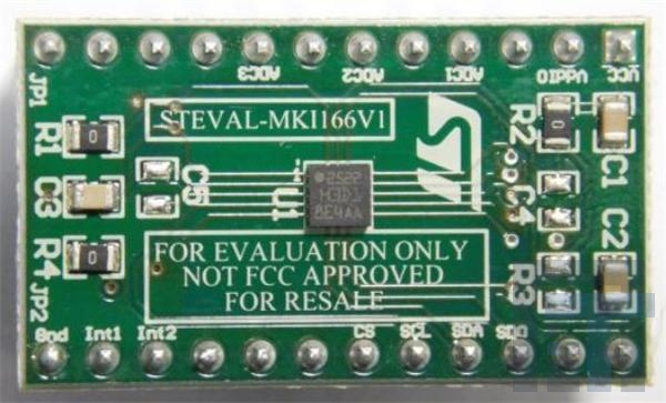 STEVAL-MKI166V1 Инструменты разработки датчика ускорения H3LIS100DL 3-axis digital accelerometer adapter board for standard DIL 24 socket, compatible with STEVAL-MKI109V2