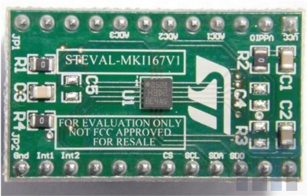 STEVAL-MKI167V1 Инструменты разработки датчика ускорения H3LIS200DL 3-axis digital accelerometer adapter board for standard DIL 24 socket, compatible with STEVAL-MKI109V2