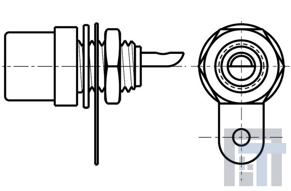 BPJR02AUX Соединители RCA  BULKHEAD PHONO JACK