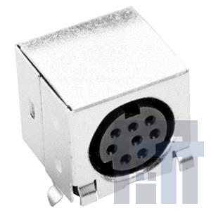 MD-40SGK Разъемы DIN mini-DIN, 4P jack, rt, through hole, full shield