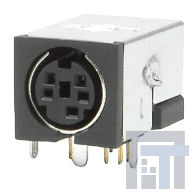 MD-60SMW Разъемы DIN mini-DIN, 6P jack, rt, through hole, side shielded w/ isolated switch