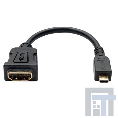 P142-06N-MICRO Соединители HDMI, Displayport и DVI  6 Inch Micro HDMI Male Type D Cable to HDMI Female Adapter 6