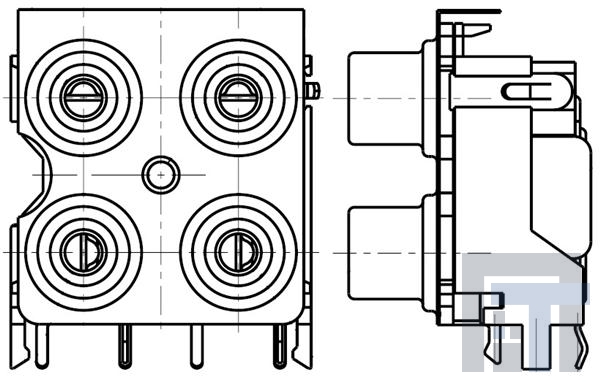 PJRAS2X2S01AUX Соединители RCA  4 POS RA PHONO JACK