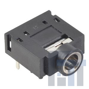 SJ1-3525NG-GR Телефонные разъемы audio jack, 3.5 mm, rt, stereo, through hole, 2 switches, isolated ground, green