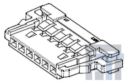 104077-0600 Проводные клеммы и зажимы 1.25 W-to-B Conn. Housing-6P,Lock Type