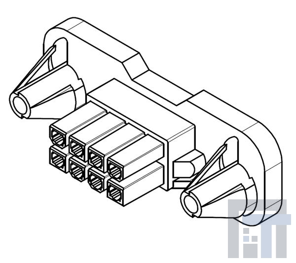 15-06-0040 Проводные клеммы и зажимы RECPT DUAL ROW 4POS w/panel mount ears