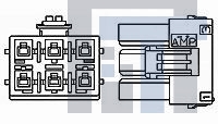 179862-1 Проводные клеммы и зажимы AMP POWER D/LOCK PLUG HSG 6P