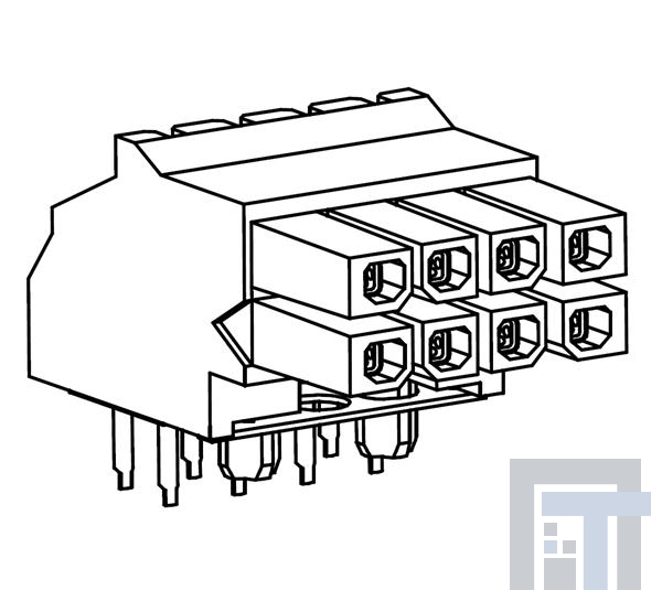 44764-0401 Проводные клеммы и зажимы R.A. RECPT 4P tin w/friction pegs