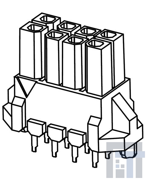 44769-0401 Проводные клеммы и зажимы VERT RECPT 4P tin w/friction pegs