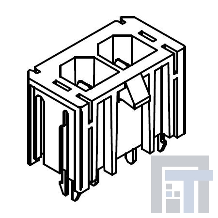 46007-7302 Проводные клеммы и зажимы Sabre 2Ckt RA V0 Hdr dr 125Lk LgTail 1950