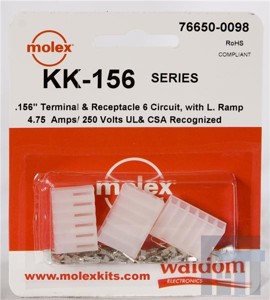 76650-0098 Проводные клеммы и зажимы KK-156 Connector Kit Recep and term 6Ckt