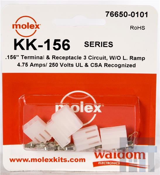 76650-0101 Проводные клеммы и зажимы KK-156 Connector Kit Rec no rmp term 3Ckt