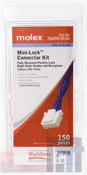 76650-0116 Проводные клеммы и зажимы MINI-LOCK KIT R/A 2.5MM