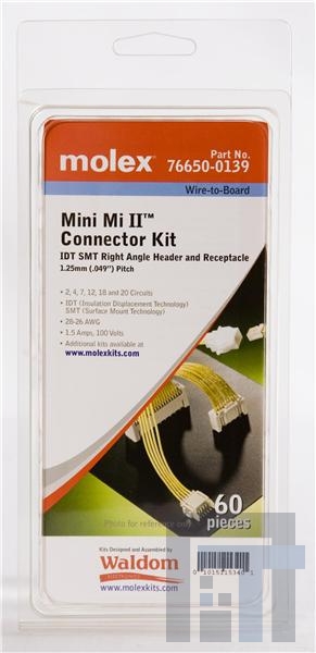 76650-0139 Проводные клеммы и зажимы MINI MI II KIT R/A SMT