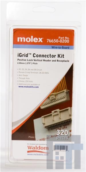 76650-0200 Проводные клеммы и зажимы IGRID HDR KIT 20-28 CKT VERT