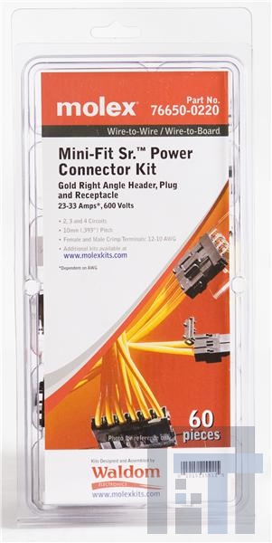 76650-0220 Проводные клеммы и зажимы MINI-FIT SR GOLD KIT