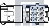 1-350782-9 Разъемы "штырь/гнездо" CAP HOUSE 9 POS BLACK UL94V-0