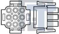 1-480706-1 Разъемы "штырь/гнездо" PLUG HOUSE 9 POS BROWN UL94V-2