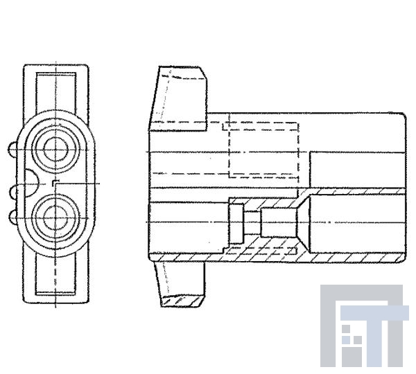 151679 Разъемы "штырь/гнездо" 2 WAY M-N-L PIN HSG.NAT.