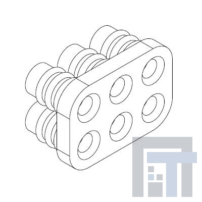 1586099-1 Разъемы "штырь/гнездо" 06P UMNL WIRE SEAL GRAY 12AWG