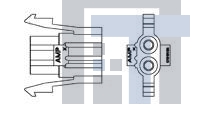 2-151680-0 Разъемы "штырь/гнездо" 2 WAY MATE-N-LOK SOC HSG NAT.A