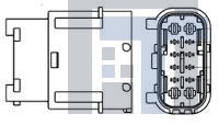 284848-1 Автомобильные разъемы 12 POS MCP HYBRID FEMALE CONN