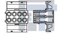881647-1 Автомобильные разъемы 8 WAY JR TIMER HSG