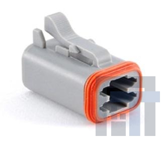 AT06-4S-MM01BLK Автомобильные разъемы 4 Pin Plug w/End Cap & Red. Dia. Seal BLK