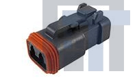 DT06-2S-EP06 Автомобильные разъемы 2 WAY DT PLUG W/ END CAP BLACK