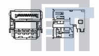 2023428-1 Соединители для ввода/вывода ASS'Y,DISPLAYPORT USB COMBO RA TH OFFSET