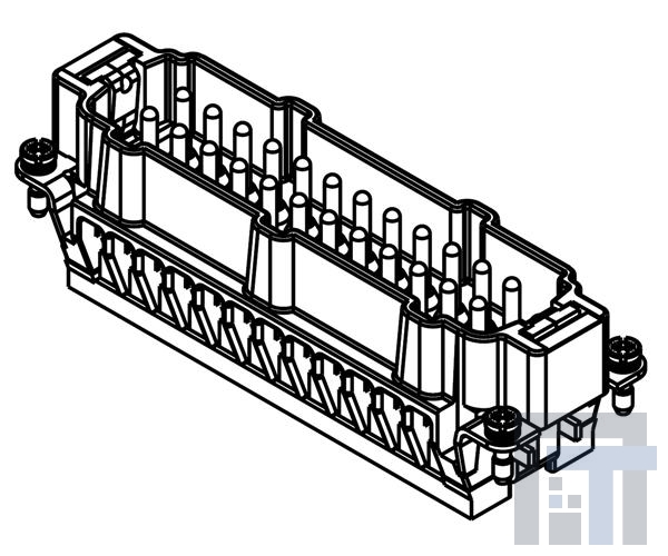 09330242689 Сверхмощные разъемы питания Han E 24 M Scrw Type J Fe(Au)/CuNi/Ag