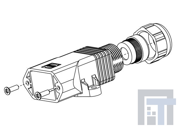 09350020433 Сверхмощные разъемы питания Han PP V14 cable hood 9-13mm