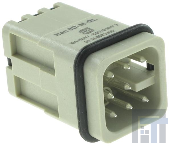 09360082632 Сверхмощные разъемы питания 8P Male Insert HAN 8D QUICK LOCK