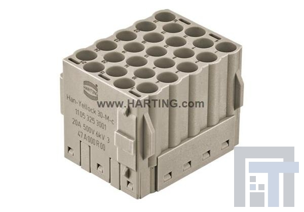 11053253001 Сверхмощные разъемы питания Yellock Monoblock 30 male