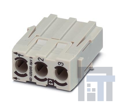 1645969 Сверхмощные разъемы питания Insert Male 3P Crimp W/O Crimp Cont
