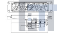 1604799-7 Разъемы стоек и панелей PANEL MOUNT RECPT 12 POWS EN PLTD