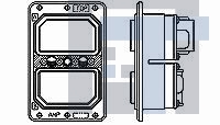 207595-1 Разъемы стоек и панелей DUAL RECEPT W/CENT FEMALE JS