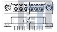 5-533495-2 Высокоскоростные/модульные разъемы BOX II 3 ROW REC ASY 150 POS