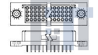 533285-2 Высокоскоростные/модульные разъемы BOX II 4 ROW 120 POS RCPT ASSM