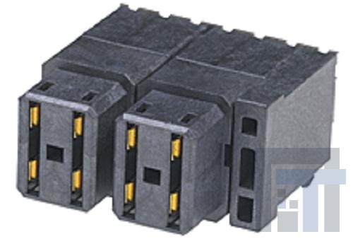 78348-2001 Высокоскоростные/модульные разъемы Impact Pwr 3Pr RA R Hdn PF .76AuLF 4Ckt