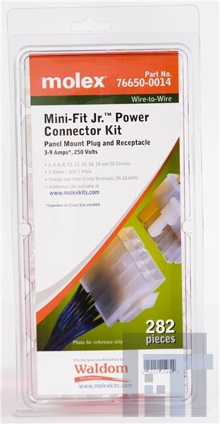 76650-0014 Межплатные и промежуточные соединители MINIFIT JR KIT PANEL MOUNT