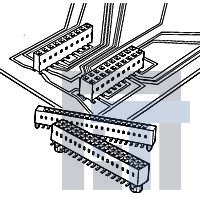 89898-311ALF Межплатные и промежуточные соединители 22 POS VERT 2ROW SMT DUAL ENTRY