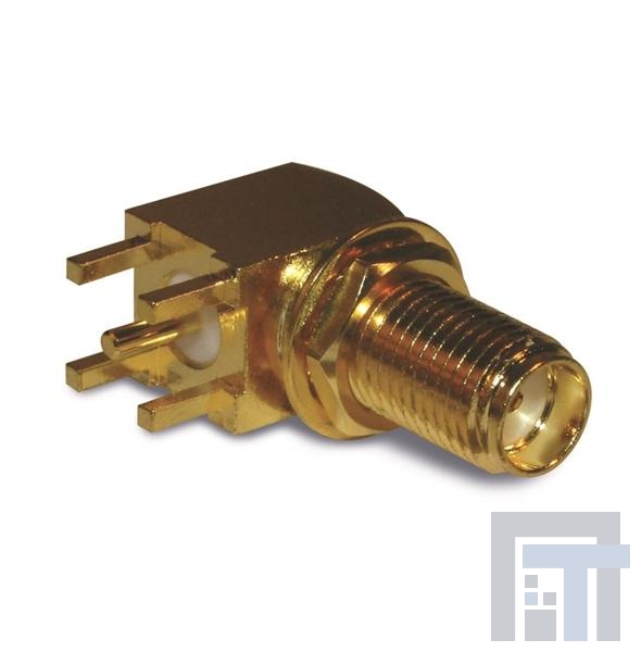 132203 РЧ соединители / Коаксиальные соединители SMA R/A PCB BULKHEAD JACK TEF GOLD