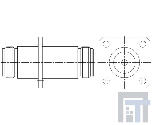 172278-10 РЧ адаптеры - внутрисерийные AdapterNJacktoNJack 4-Hole Flange50Ohms