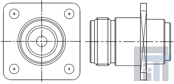 172300 РЧ соединители / Коаксиальные соединители N PANEL JACK SOLDER .250 S/R