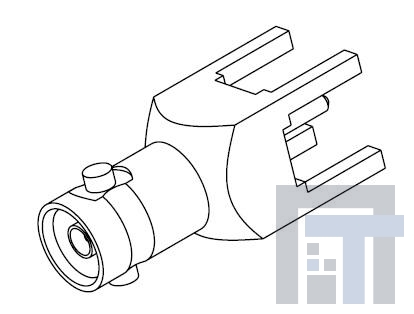 34-1040 РЧ соединители / Коаксиальные соединители HD-BNC 4 leg SQ Vert PCB BH Extended Jack